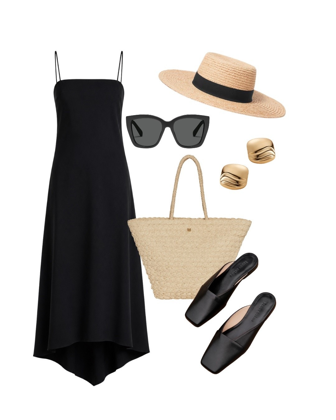 Black slip dress, straw hat, woven tote — my go-to summer outfit for everything from lunch to vacation.

#blackslipdress #strawhat #wovenbag #summerstyle #over40style #quietluxury #vacationoutfit #blackmules #effortlesschic

#LTKootd #LTKSeasonal #LTKOver40