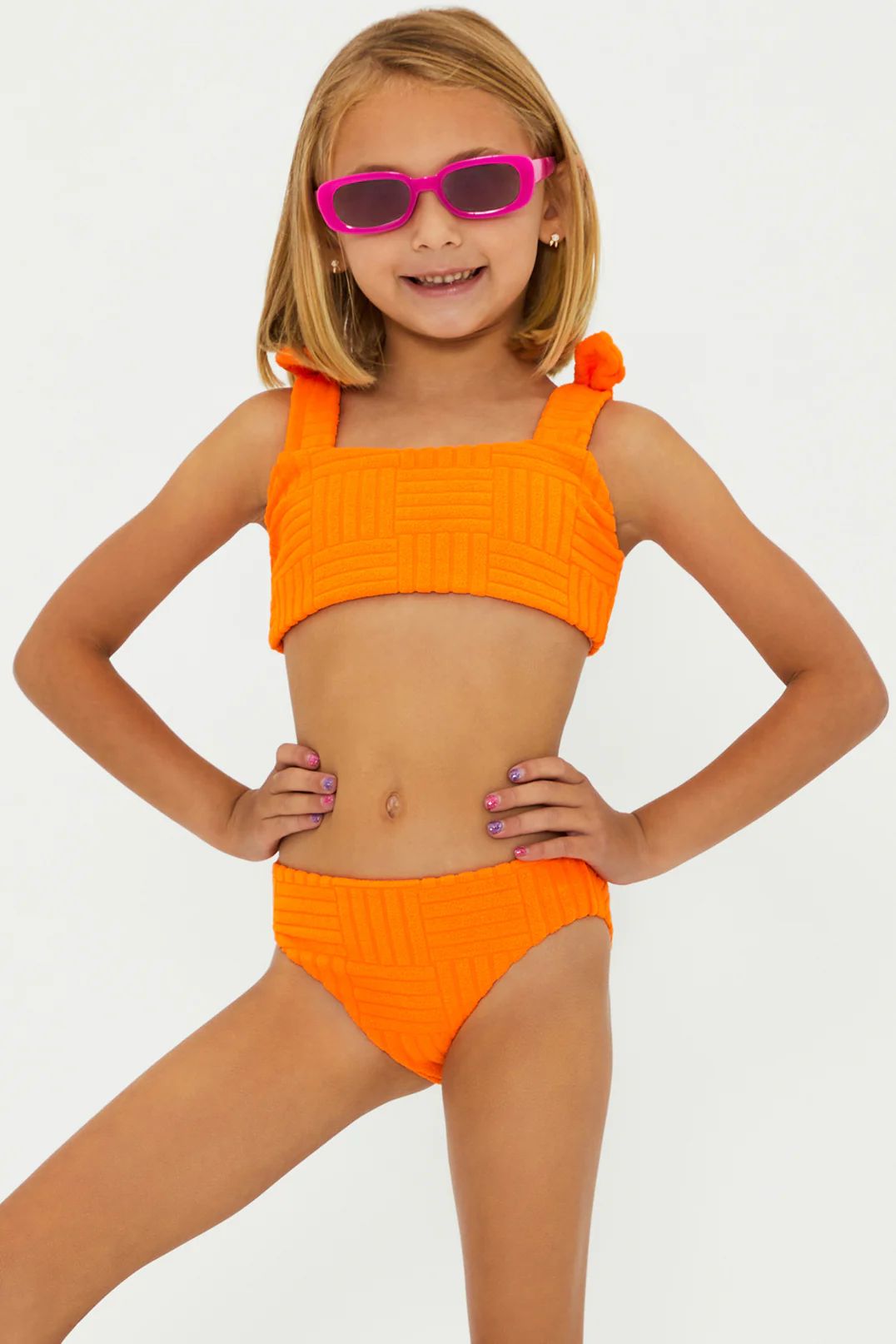 Little Stella Two Piece Blood Orange Terry | Girls Swimwear | Beach Riot | Beach Riot