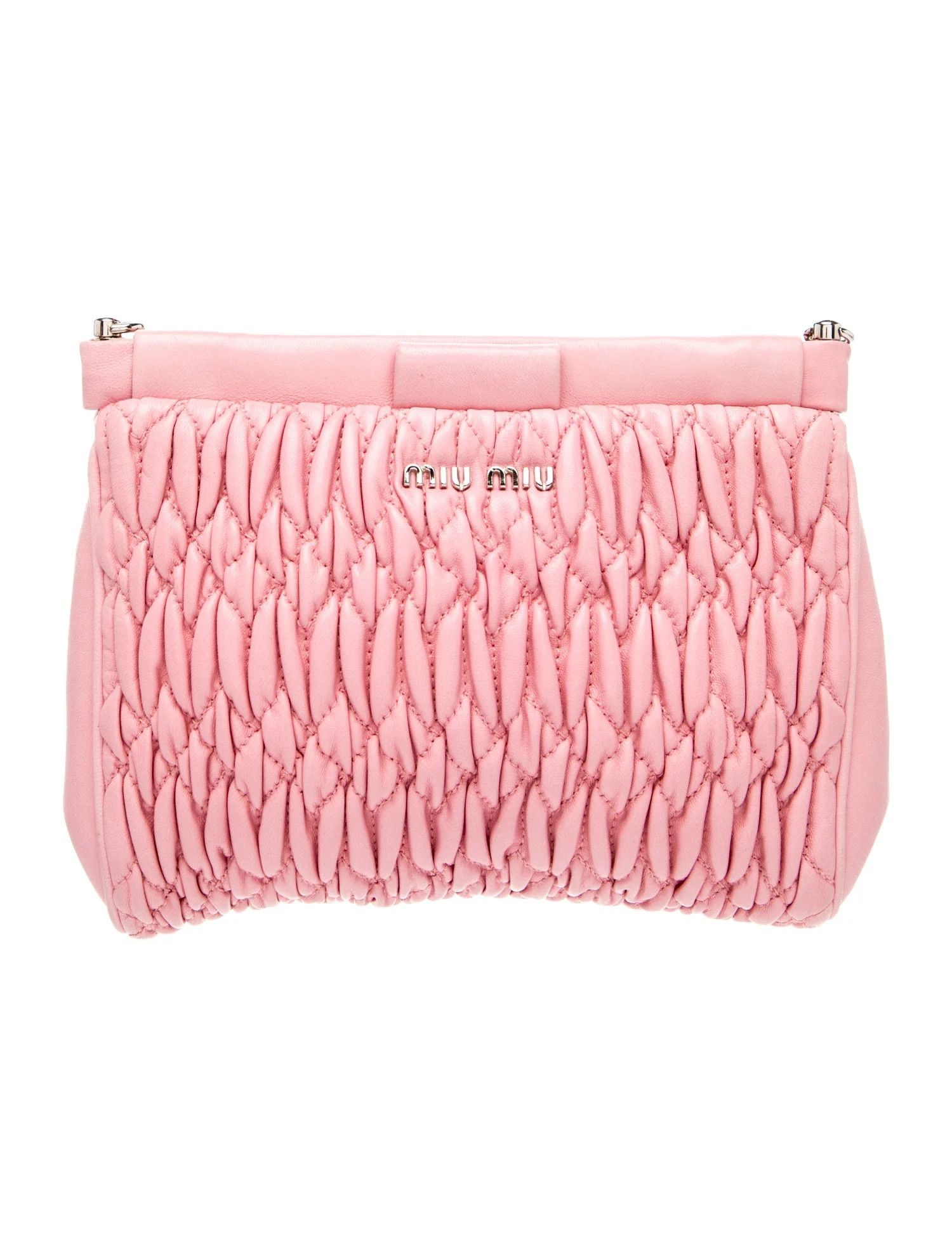 Miu Miu Leather Leather Evening Bag - Pink Clutches, Handbags - MIU244774 | The RealReal | The RealReal