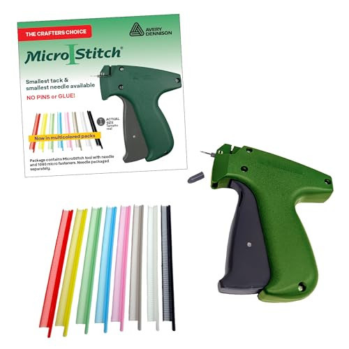 MicroStitch® All‑in‑One Tagging Gun Kit – Ultra‑Fine Needle Tagger with Black/White & Color Fasteners – Fabric‑Safe for Clothing Repairs, Quilting, Crafts, and DIY Projects (8 Colors) | Amazon (US)
