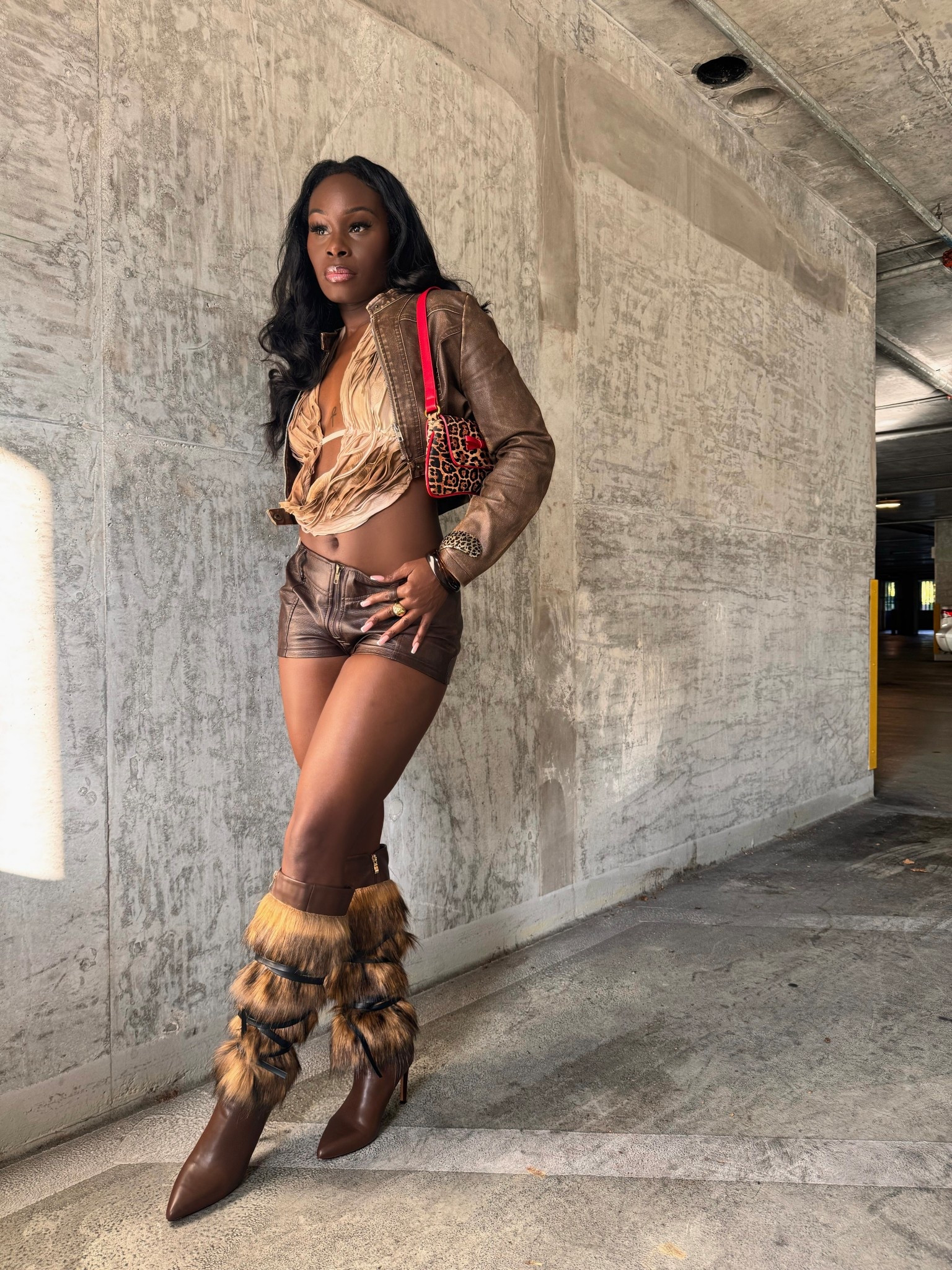 Fur season 🐻 the top is not available anymore unfortunately. I wrapped the fur around the boots to make fur boots.

#LTKootd #LTKTall #LTKFindsUnder50