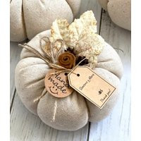 Cream Fabric Pumpkin, Stuffed Pumpkin Fall Decor, Halloween Decor, Farmhouse Home Decor | Etsy (US)