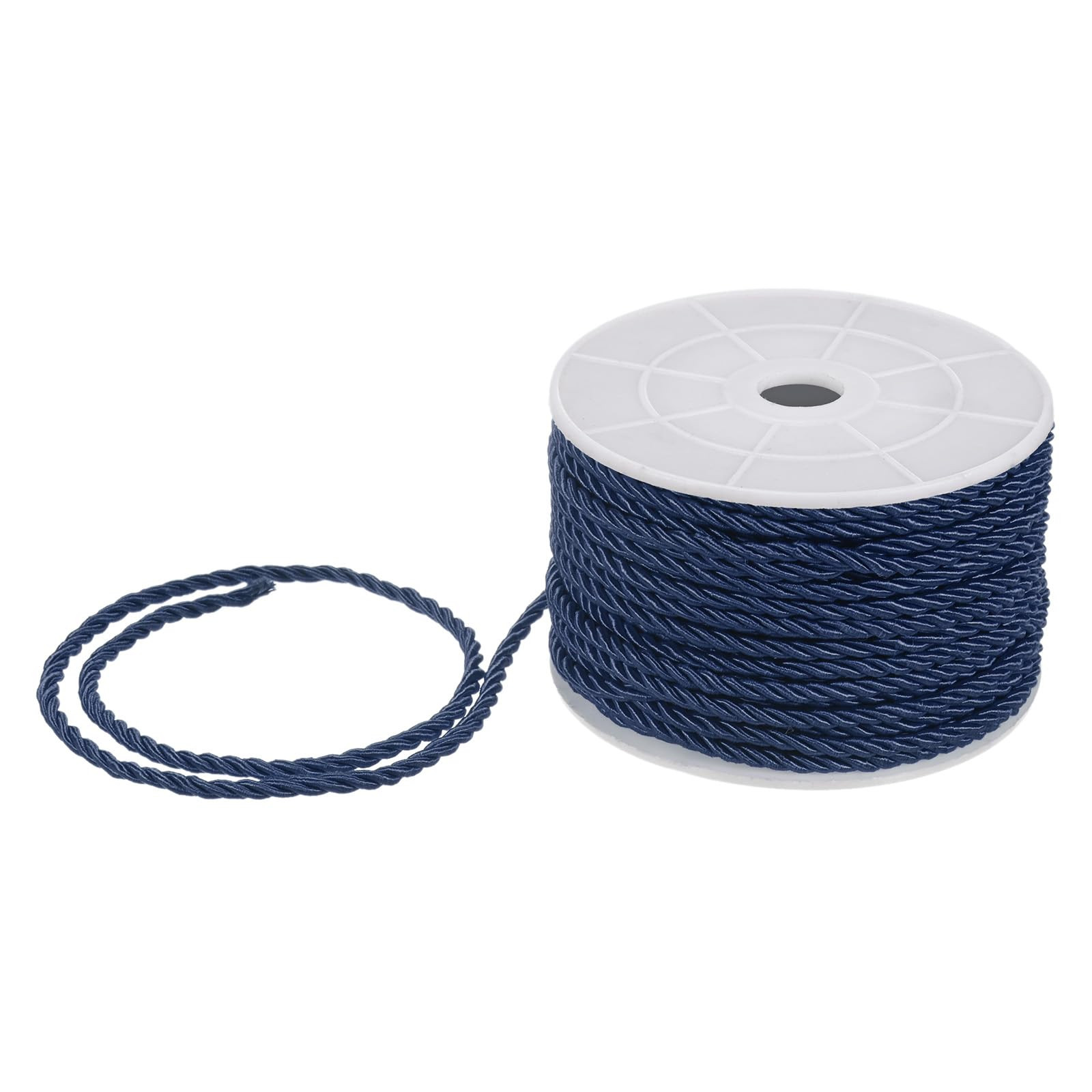 22 Yards Twisted Rope Trim, 3mm/0.12" Navy Blue Soft Polyester Twisted Silk Rope Cord 3-Ply Decor... | Amazon (US)
