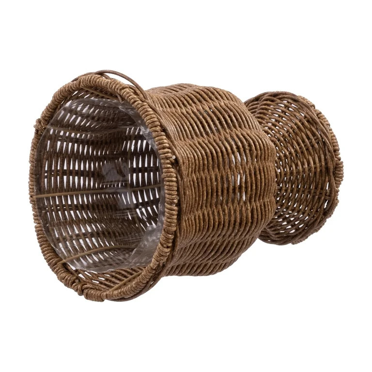 My Texas House 8 Inch Goblet Woven Planter Urn Shape, Brown | Walmart (US)