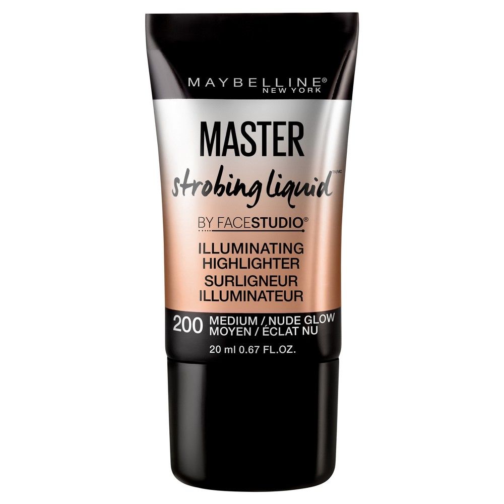 Maybelline Facestudio Master Strobing Liquid Illuminating Highlighter 200 Medium/Nude Glow 0.67 fl o | Target