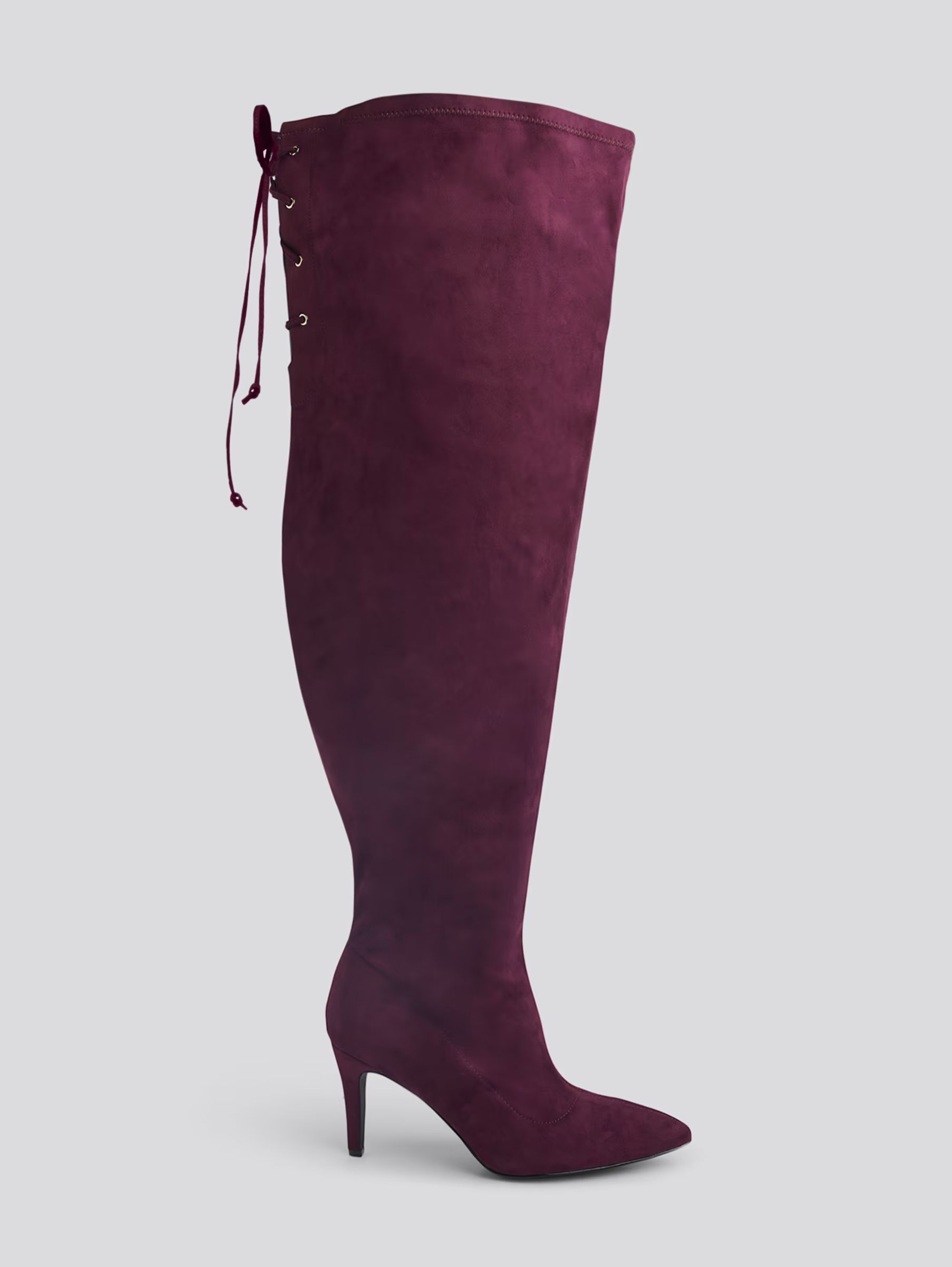 Plus Size Rosa Faux Suede Thigh-High Boots - Nadia x FTF | Fashion to Figure | Fashion To Figure