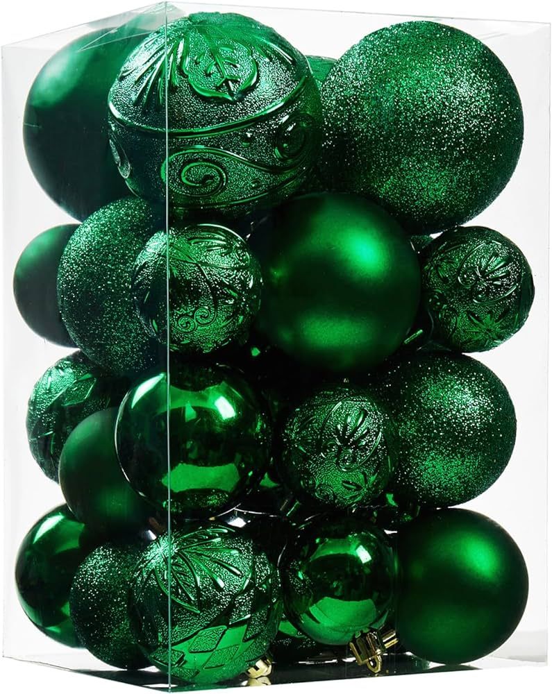 Wironlst Christmas Ball Ornaments - 30pcs Shatterproof Plastic Christmas Ornaments Hanging Ball Deco | Amazon (US)