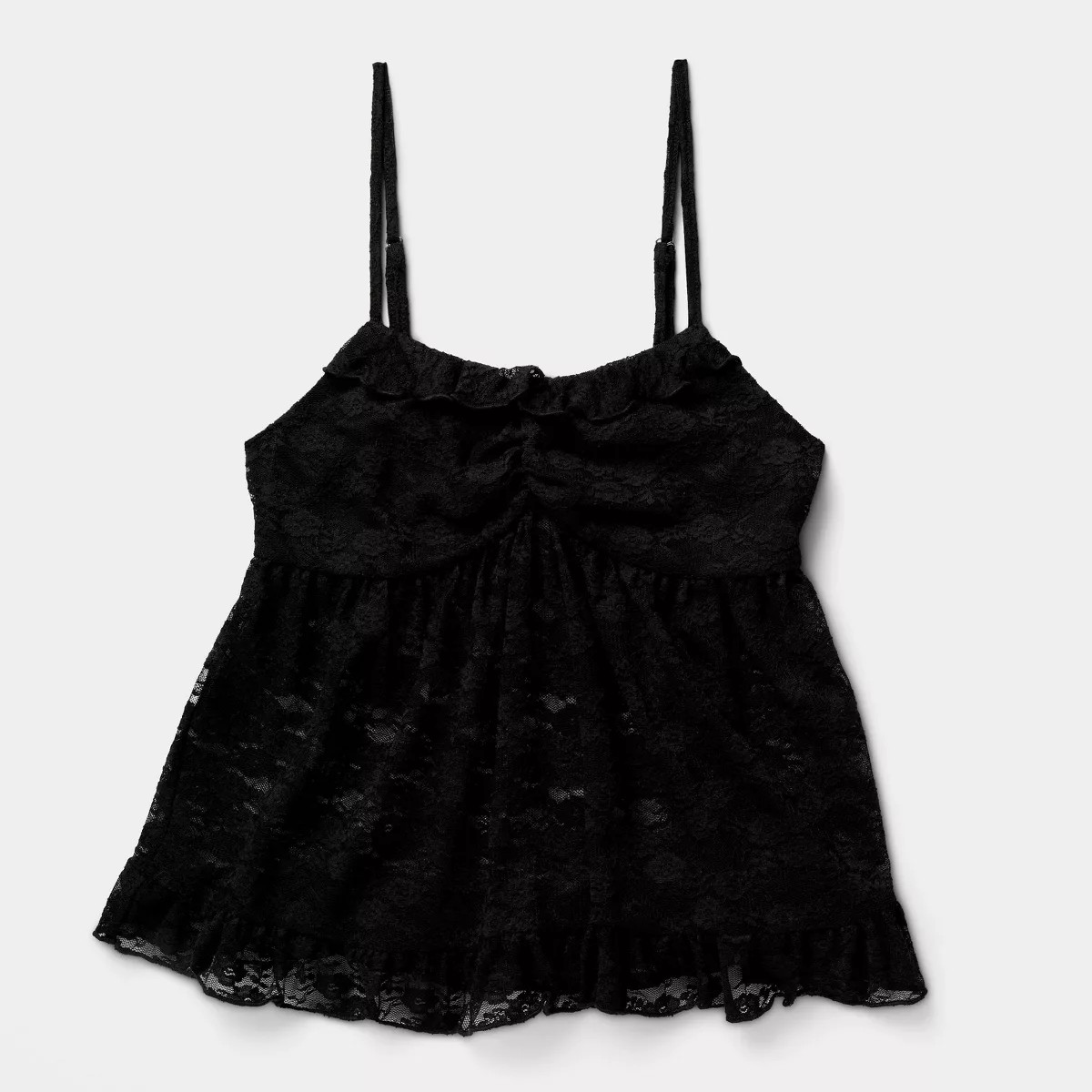 Women's Lace Babydoll Tank Top - Wild Fable\u2122 Black XL | Target