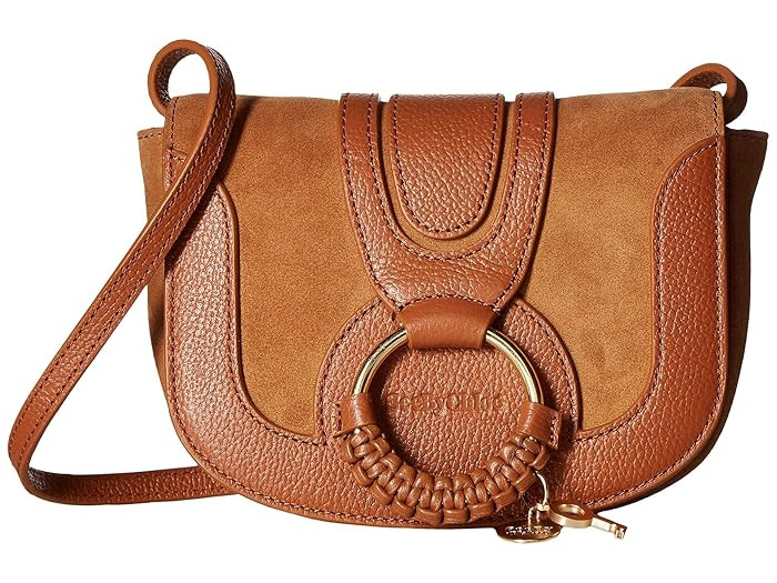 See by Chloe Hana Mini Suede and Leather Crossbody (Caramello) Handbags | Zappos