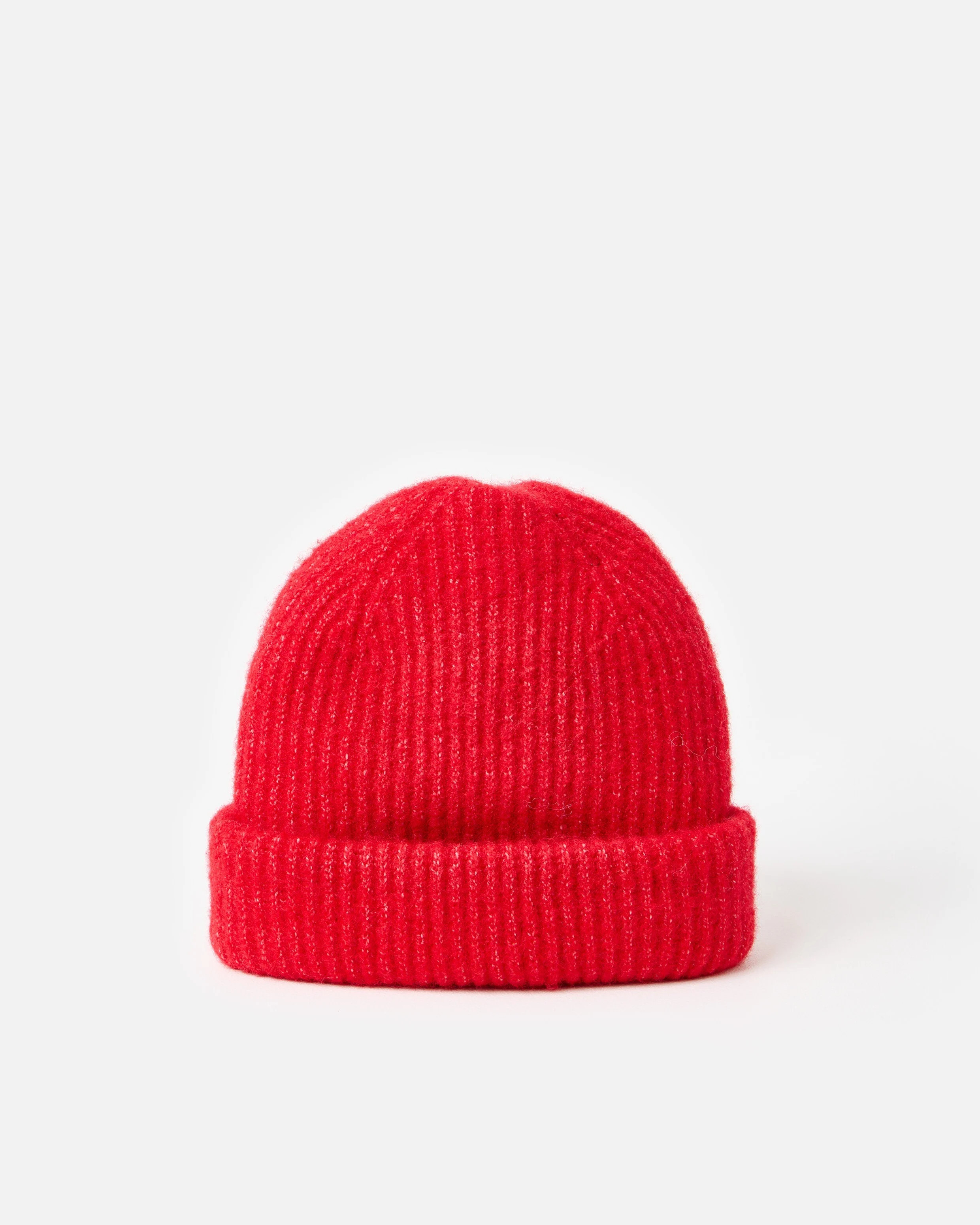 Red Ribbed Knitted Beanie Hat | Oliver Bonas | Oliver Bonas (Global)