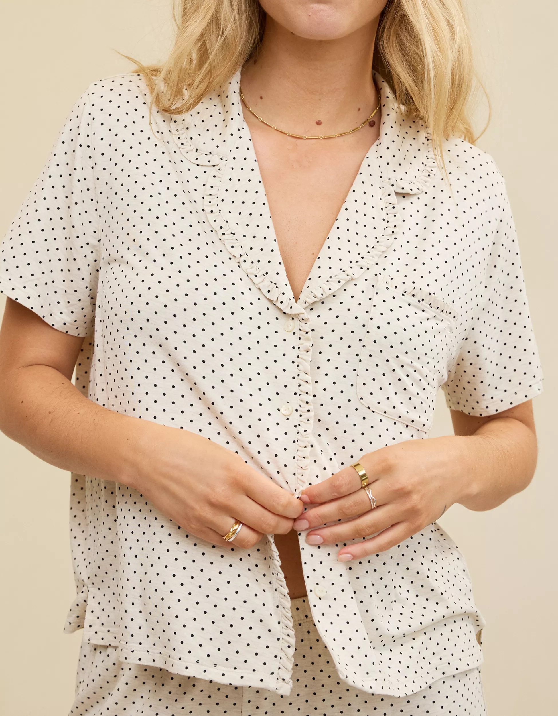 Aerie Real Soft® Ruffle Pajama Shirt | Aerie