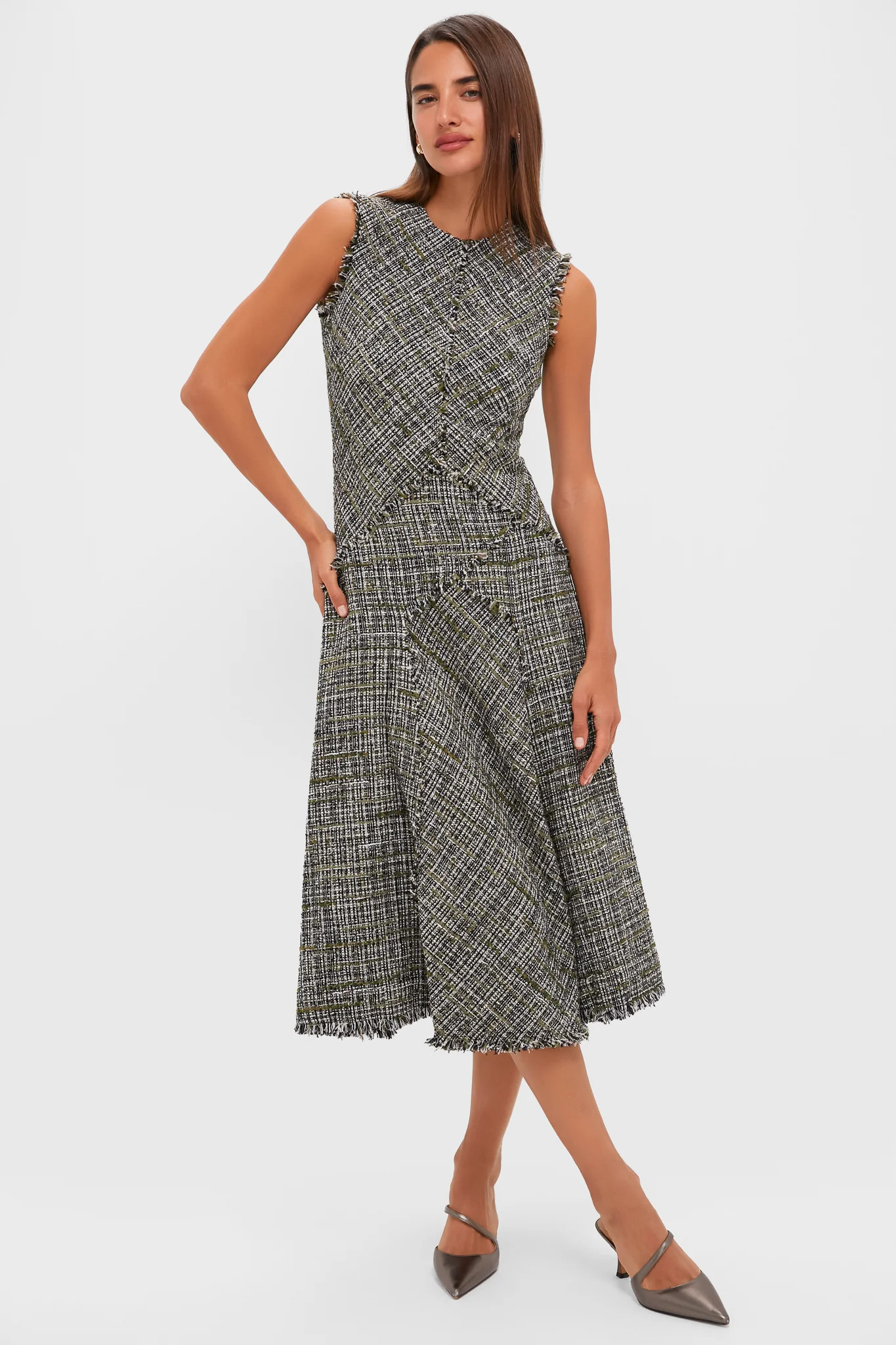 Dark Olive Sleeveless Midi Dress | Tuckernuck (US)