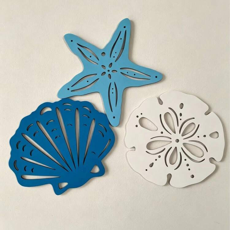 2026 New Ocean Style Hollow Sand Coin, Starfish, Shell Wall Decor 3 Pieces Set, Minimalist Design For Living Room, Bathroom, Beach House, Great Gift For Beach Lovers, Housewarming, Birthday | SHEIN