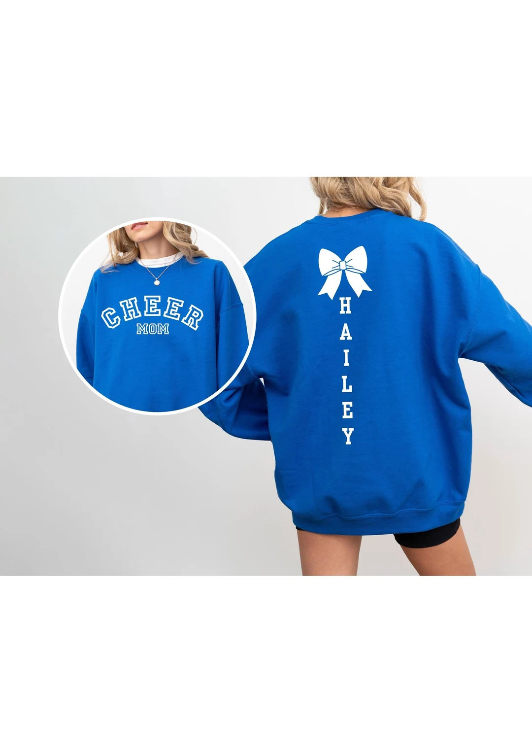 Custom Embossed Cheer Mom Sweatshirt, Cheer Competition Crewneck - Etsy | Etsy (US)