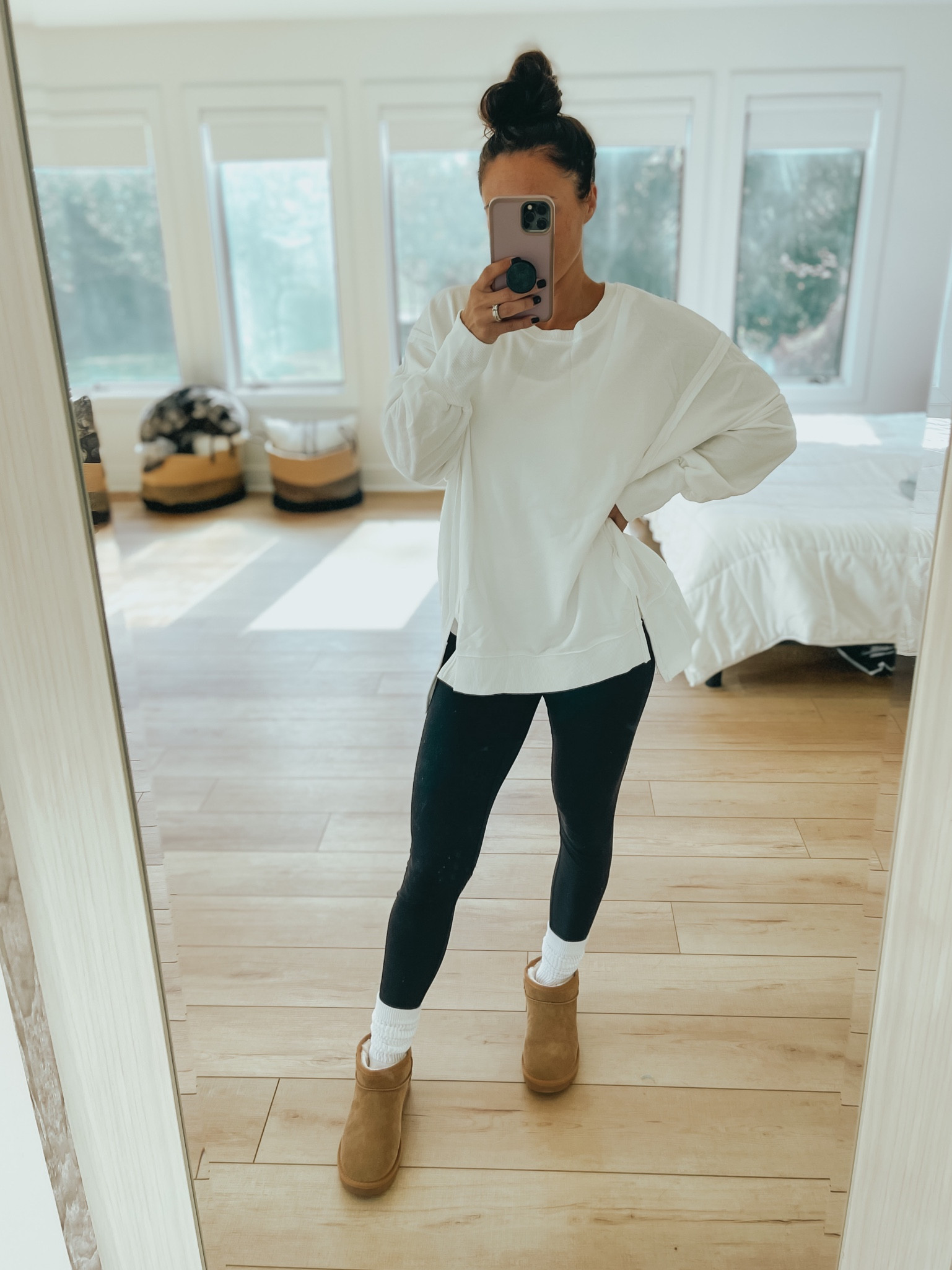 This tunic sweatshirt is great for casual fall outfits. 

It fits true to size but I sized up for extra length in the back. 

Leggings and boots fit true to size. 

#LTKstyletip #LTKshoecrush #LTKxPrime