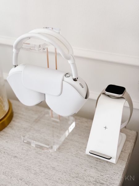 I keep this acrylic headphone holder and my 3 in 1 charger on my nightstand for easy access. Their sleek and modern design eliminates visual clutter and messy cords! charging station Amazon finds home gadget gray nightstand styling glass lamp bedroom gadget 

#LTKfindsunder50 #LTKstyletip #LTKhome