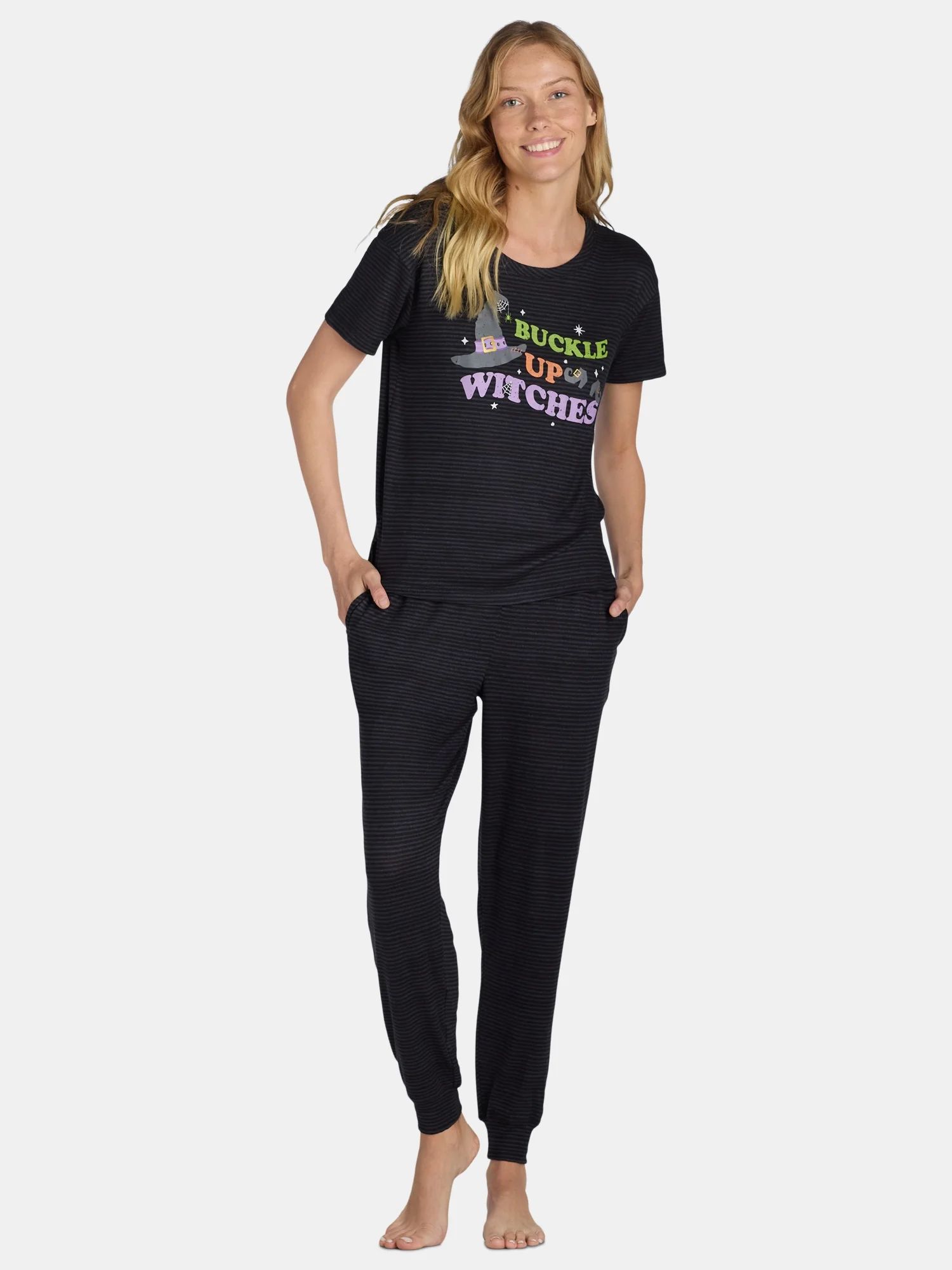 Way to Celebrate Women’s Halloween Pajama Set, Sizes XS-3X - Walmart.com | Walmart (US)