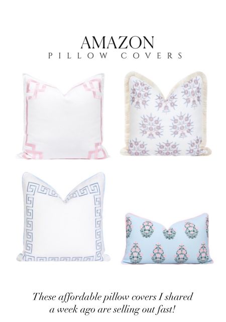 Amazon pillow covers, Greek key pillows, grandmillennial decor coastal decor style block print pillow Amazon finds 

#LTKsalealert #LTKhome #LTKfindsunder50