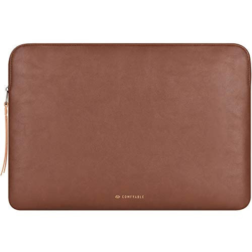 Comfyable Slim Protective Laptop Sleeve Compatible with 13/13.3/14 Inch MacBook Air & MacBook Pro, Mac Travel Case, Laptop Pouch, Slim PU Leather Cover M4/M3/M2/M1 2025-2021, Brown | Amazon (US)