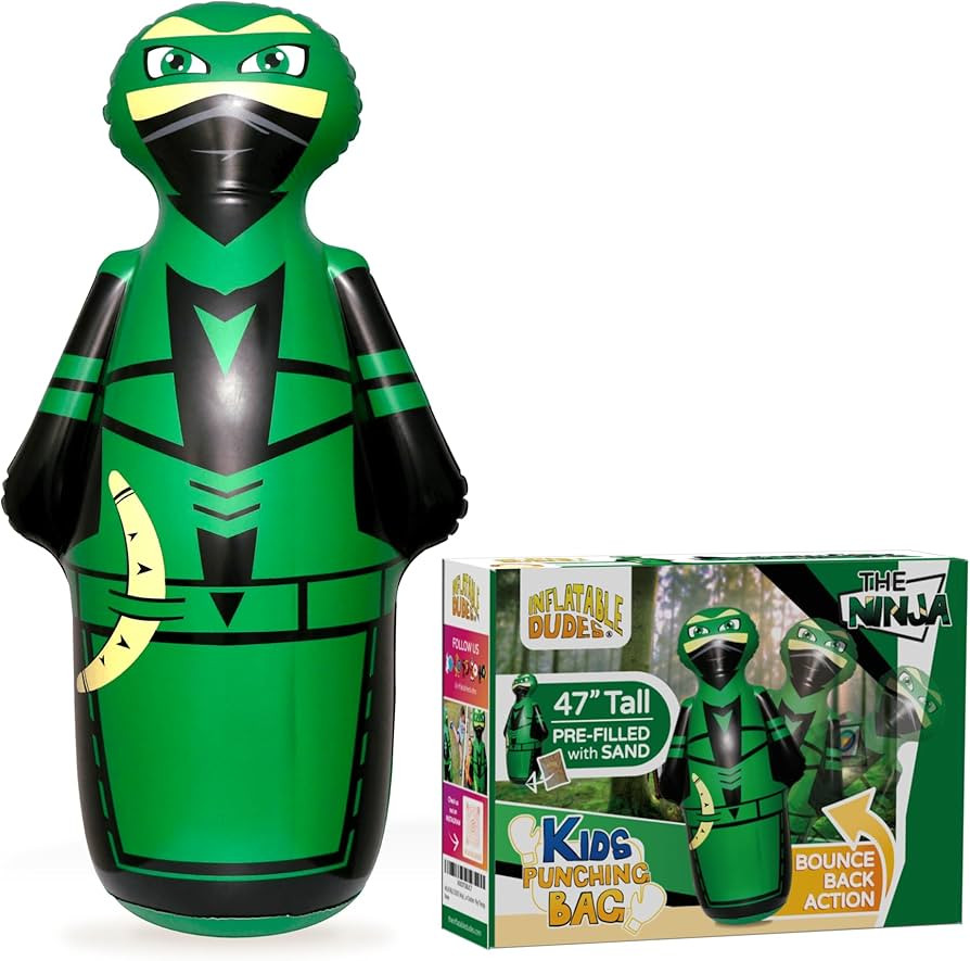 Ninja 47 Inches -Kids Punching Bag | Already Filled with Sand| Bop Bag | Inflatable Punching Toy ... | Amazon (US)