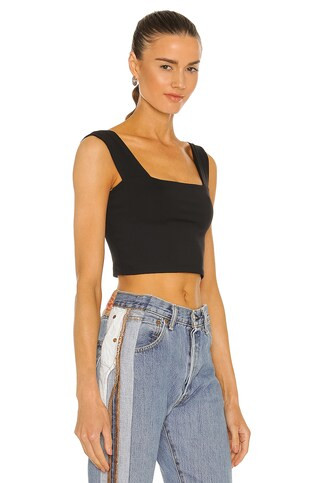 Susana Monaco Wide Strap Crop Top in Black from Revolve.com | Revolve Clothing (Global)
