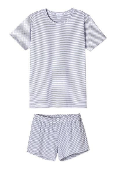 Pima Weekend Shorts Set in Classic Navy | LAKE Pajamas