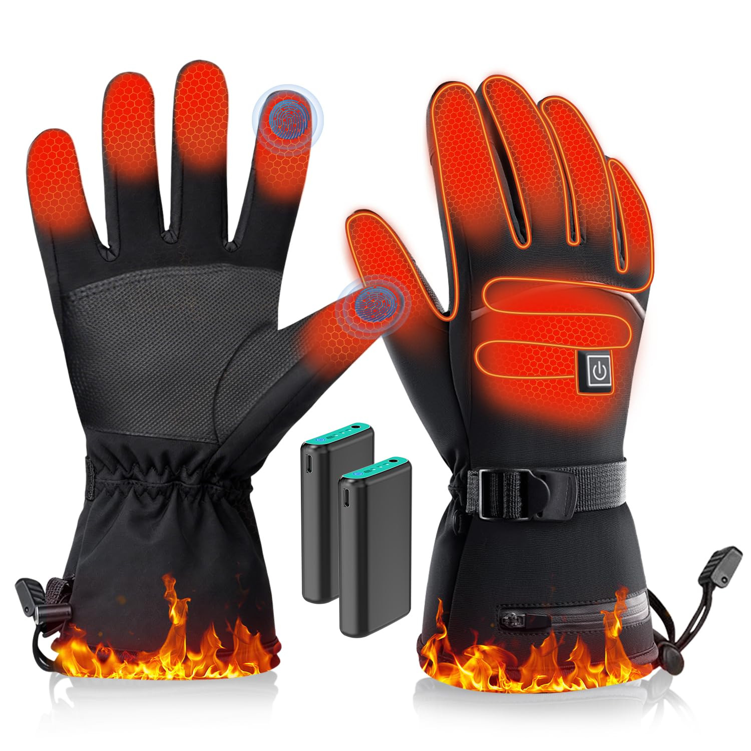 Heated Gloves for Men Women 6000mAh Heated Gloves Rechargeable Battery Pack Fingerless Touchscree... | Amazon (US)