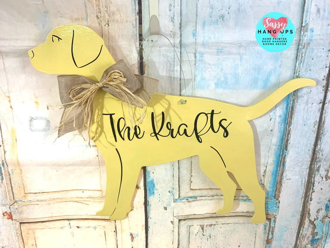 Yellow Labrador Door Hanger, Labrador Dog, Labrador Hanger, Labrador Dog Decal, Labrador Retrieve... | Etsy (US)