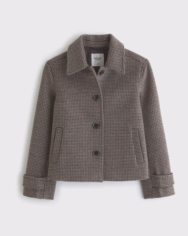 Short Wool-Blend Coat | Abercrombie & Fitch (US)