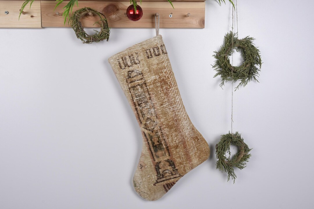 Christmas Stocking, Kilim Christmas Stocking, Vintage Kilim Stocking, Rustic Stocking, Boho Chris... | Etsy (US)