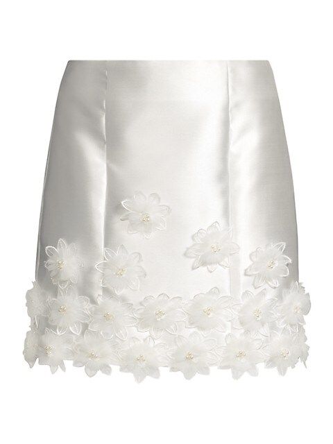 Elliatt Lotus Embellished Floral Miniskirt | Saks Fifth Avenue