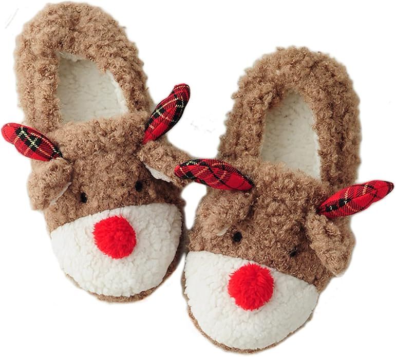 Nixlepus Reindeer Slippers Funny Christmas Slippers for Women | Amazon (US)