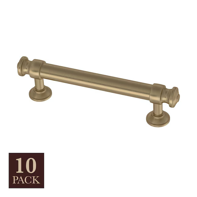 allen + roth Bryn 3-3/4-in , 96mm Center to Center Champagne Bronze Cylindrical Bar 10 -Pack | Lowe's