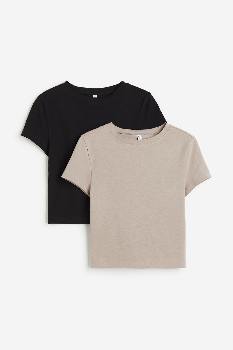 2-pack Crop T-shirts | H&M (US + CA)