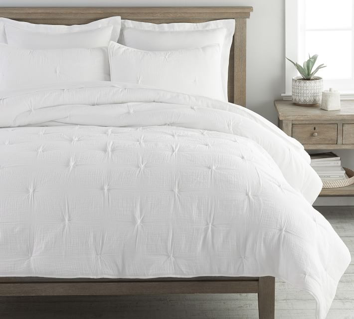 Soft Cotton Handcrafted Quilt & Shams - White | Pottery Barn (US)