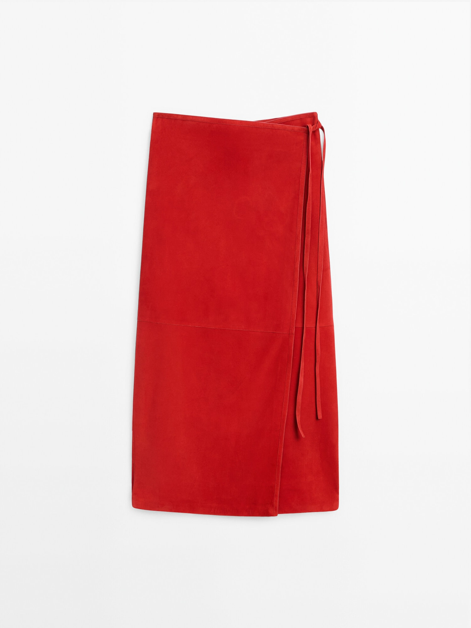 Suede leather pareo skirt | Massimo Dutti US
