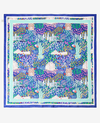 Flower Show Scenic Print Cotton Scarf, Macy's Exclusive | Macy's