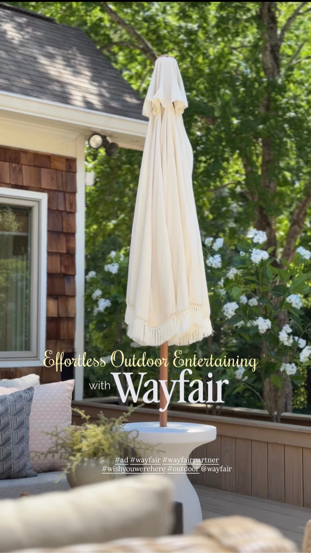 #ad  #wayfair #wishyouwerehere #outdoor #wayfairpartner

Thanks to @wayfair my outdoor space feels both beautiful and functional for Summer entertaining! ☀️

Outdoor patio | outdoor seating | outdoor rug | Loloi Topanga | outdoor side table | outdoor plants | outdoor trees | outdoor decor | market umbrella | pool storage | outdoor cabinet | outdoor towel rack 

#LTKSaleAlert #LTKHome #LTKSeasonal