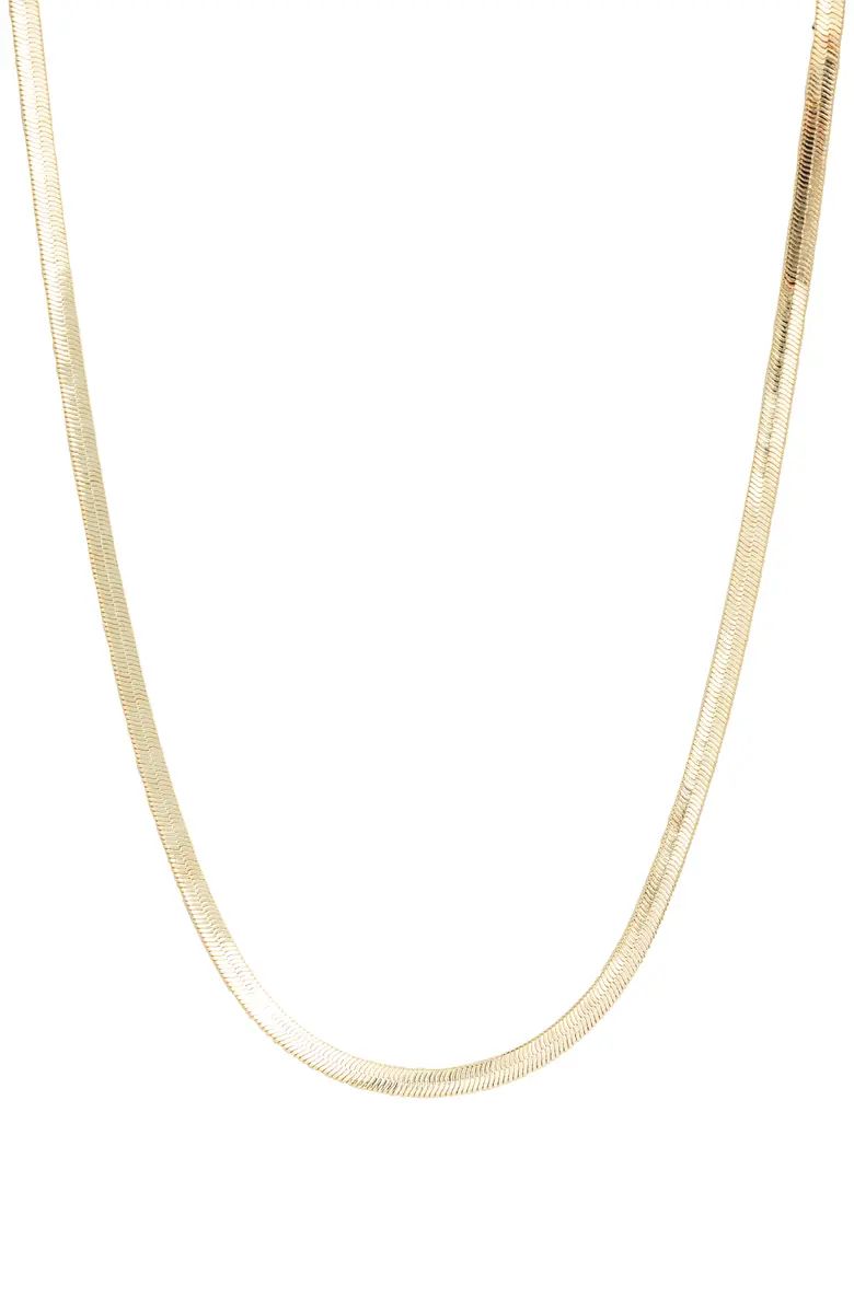 Kendra Scott Kassie 14K Gold Plated Herringbone Chain Necklace | Nordstrom | Nordstrom