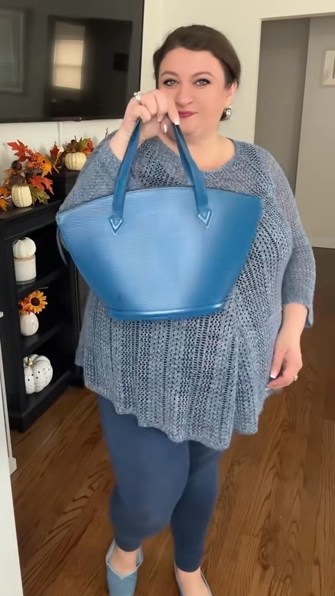 Vintage Louis Vuitton purse, denim leggings, simple sweater and gorgeous earrings to round off the look!

#LTKOver40 #LTKPlusSize #LTKItBag
