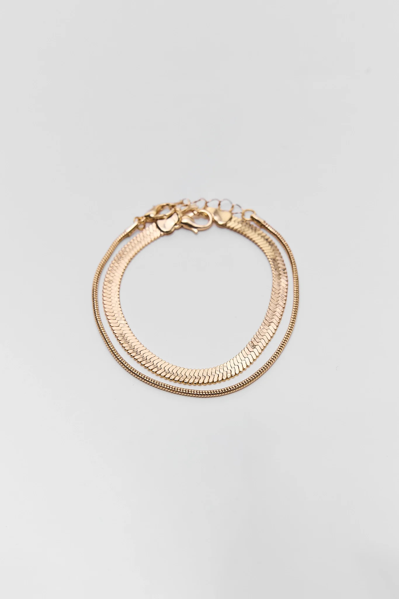 Gold Herringbone Bracelet Set | Avara