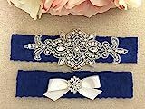 Royal Blue Garter Belt, Garter Belts Wedding, Rhinestone Garter | Amazon (US)