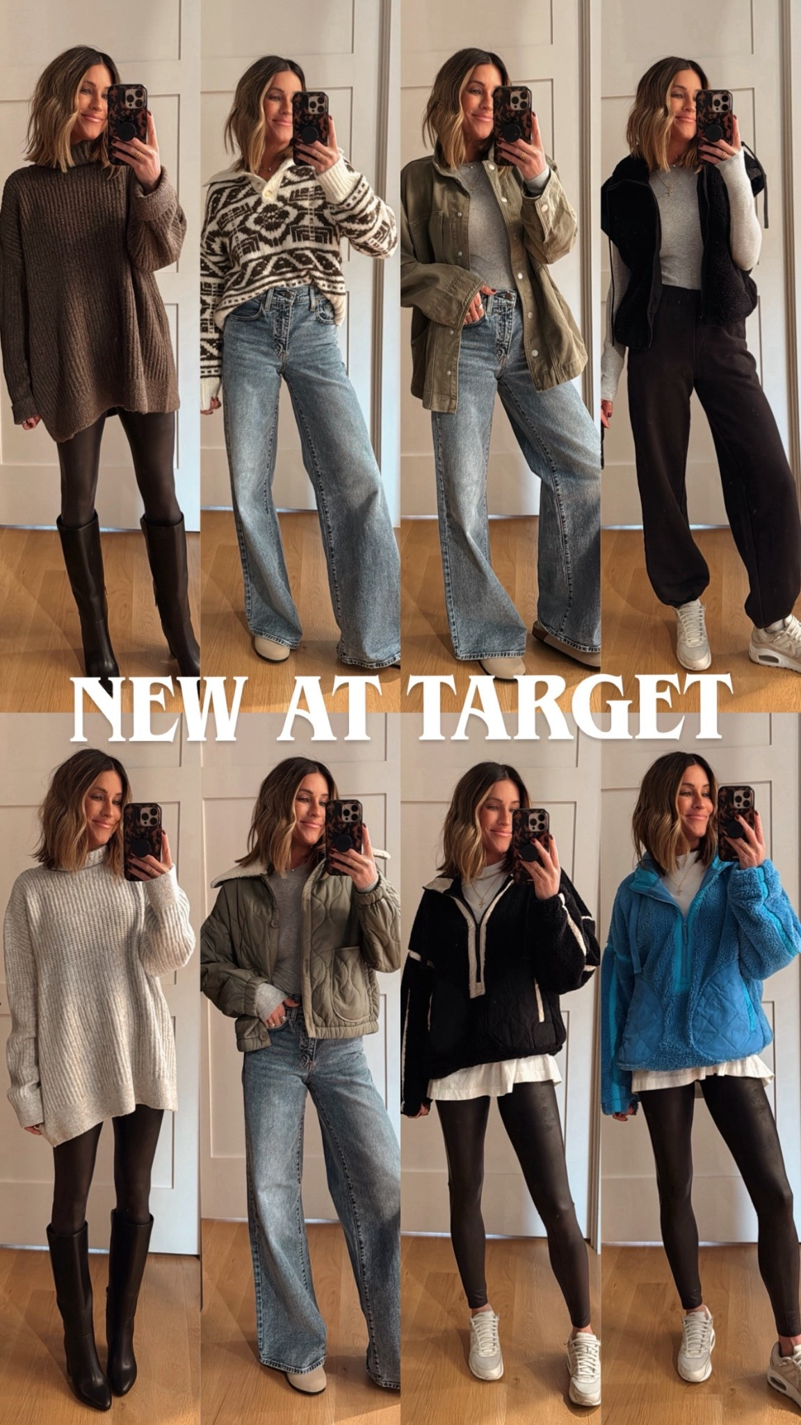 BEST of Target new arrivals!! 🎯🤩 these look soo elevated and expensive! 🙌🏼 Sizing is all below 👇🏼 

Vest: xs
joggers: xx
shawl sweater: xs
sweater in grey and brown: medium but could have done a small
utility jacket: small
green jacket: xs
blue and black zip jacket: xs. 

#LTKSeasonal #LTKootd #LTKFindsUnder50