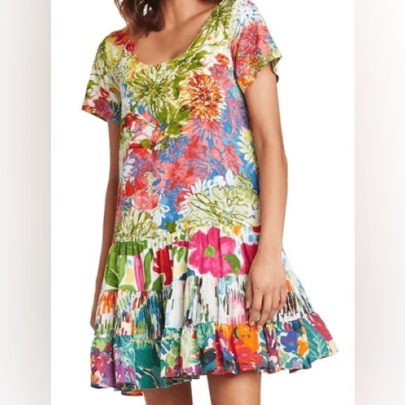 Jams World Hattie "Santini" Floral Ruffle Hawaiian Mini Dress Size S | Poshmark