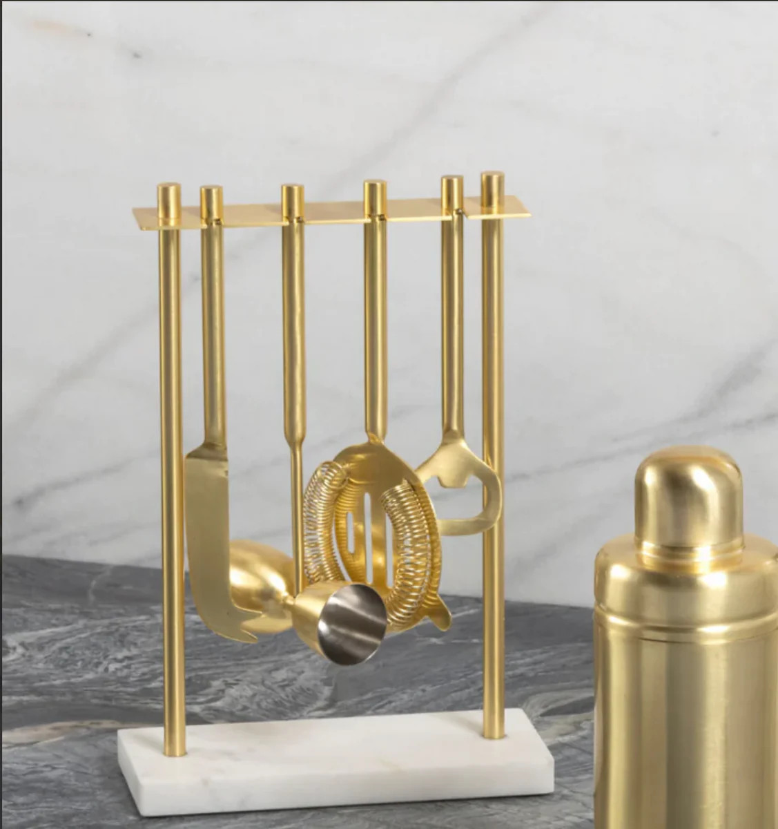 Brass Hanging Bar Tool Set | The Southern Porch