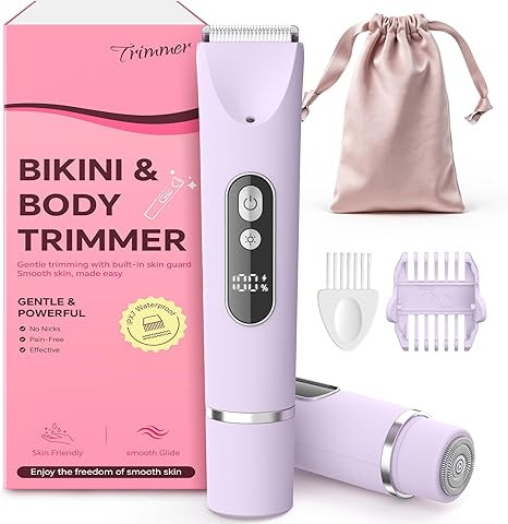 Bikini Trimmer for Women,Smooth Electric Razor for Sensitive Skin, IPX7 Waterproof Wet & Dry Cord... | Amazon (US)