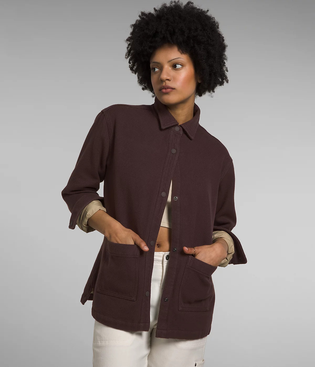 The North Face Women’s Valley Twill Utility Shacket (Size: Small): Coal Brown | The North Face (US)