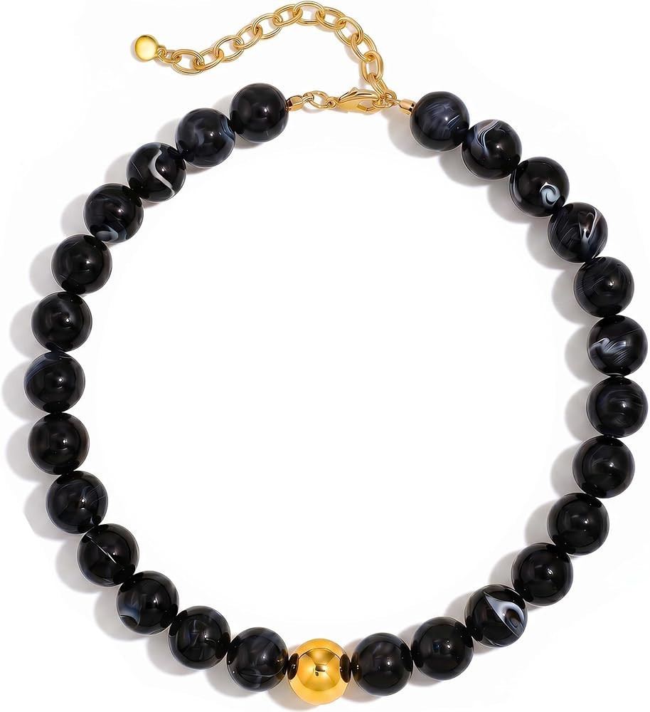 Chunky Beaded Necklace for Women, Colorful Trendy Statement Summer Jewelry Gift | Amazon (US)