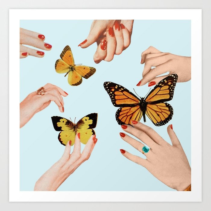 Social Butterflies Art Print by Julia Walck | Society6