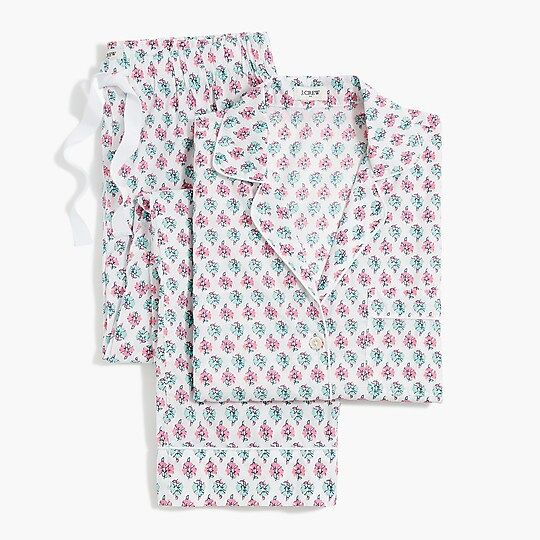 Cotton pajama set with cropped pant | J.Crew Factory